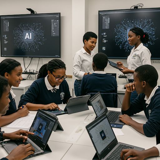 Students in AI and data training class